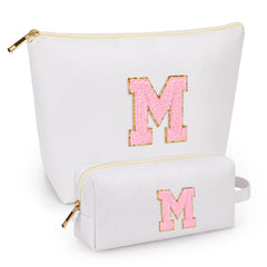 Mibasies initial makeup bags pair front view, ideal for organized travel makeup