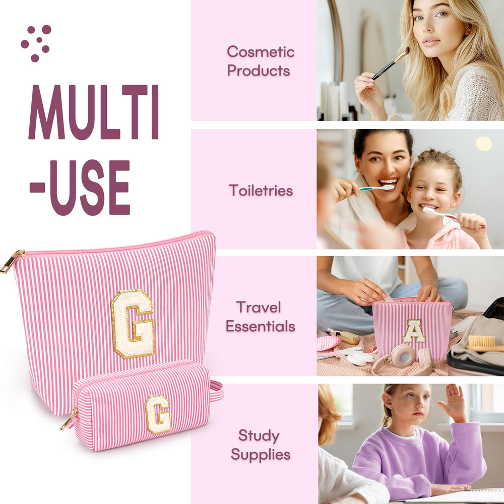 Mibasies personalized gift-ready cosmetic bags for teens and women.