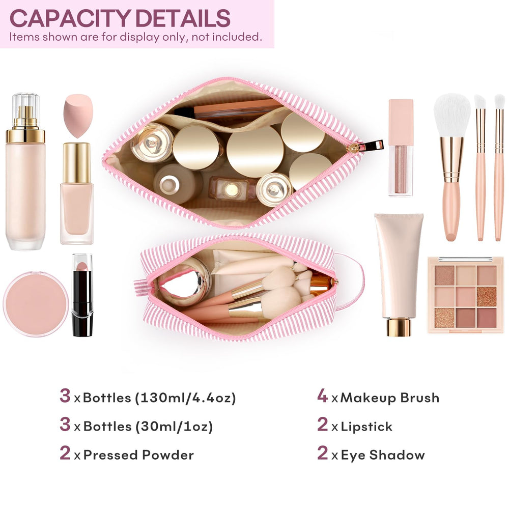 Mibasies travel essentials makeup bag compact size for on-the-go use