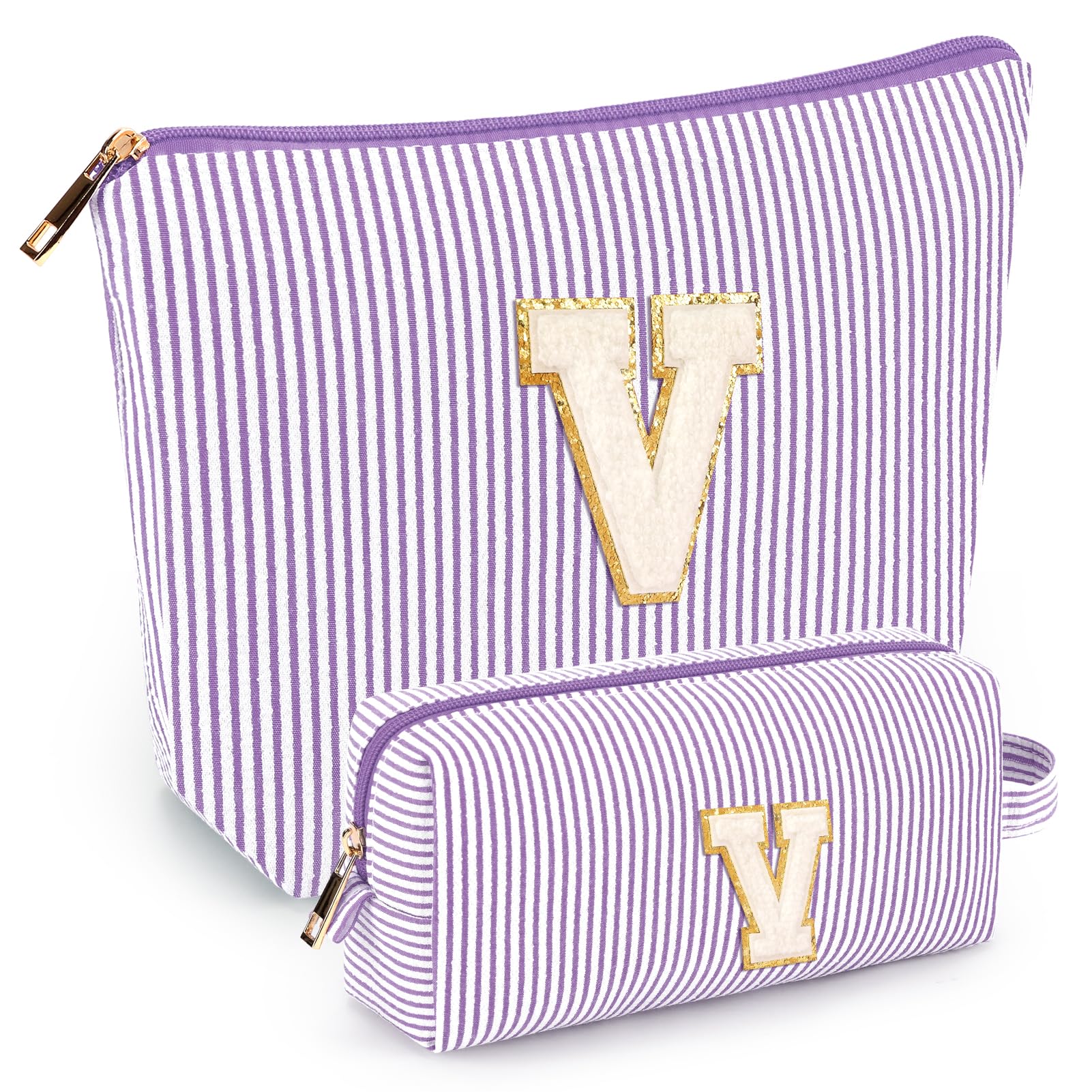 Mibasies two-piece makeup bags in travel-compact size organize cosmetics.