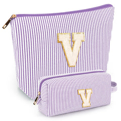 Mibasies two-piece makeup bags in travel-compact size organize cosmetics.