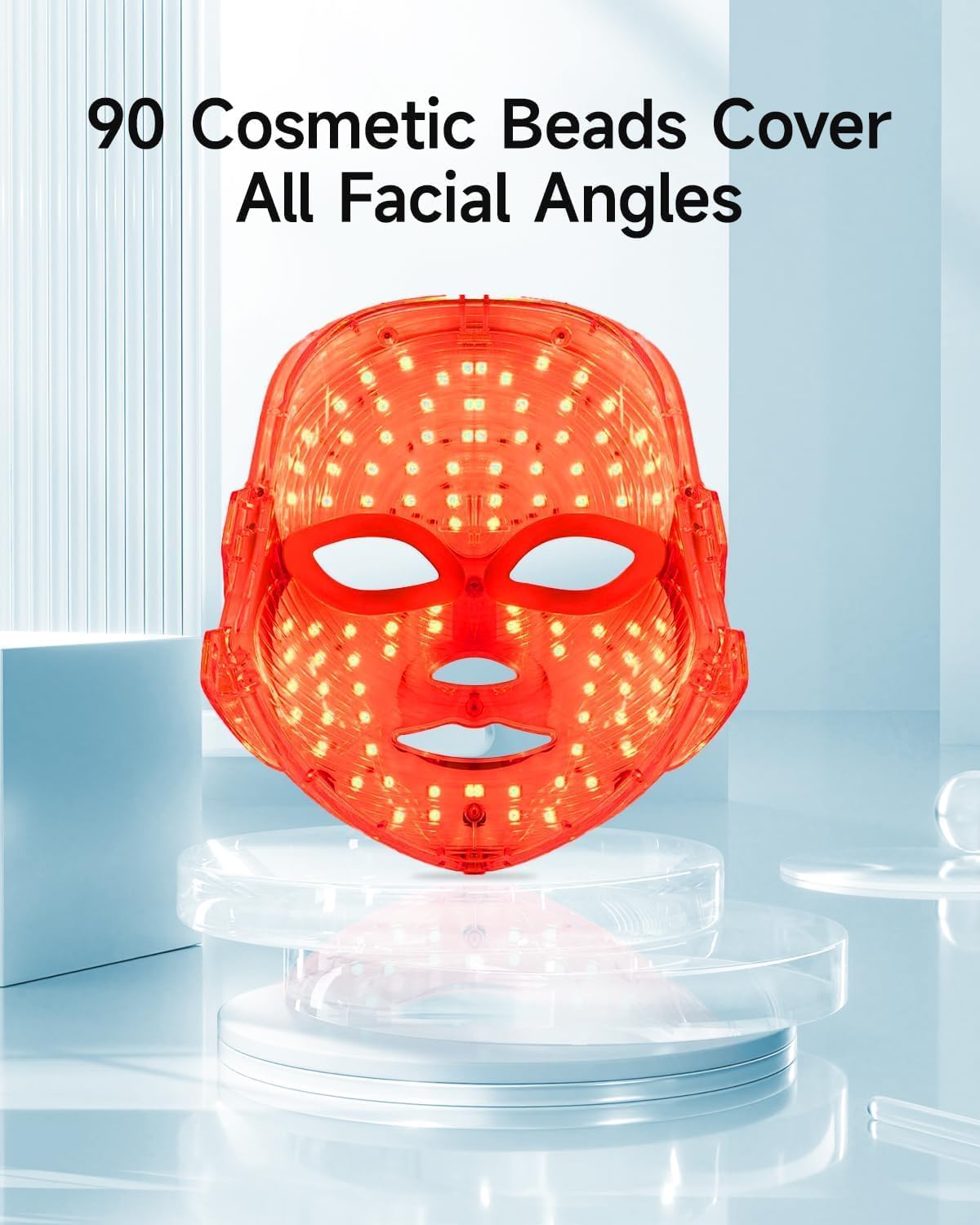 MIBIITTY Beauty LED Mask worn on the face for at-home light therapy sessions.