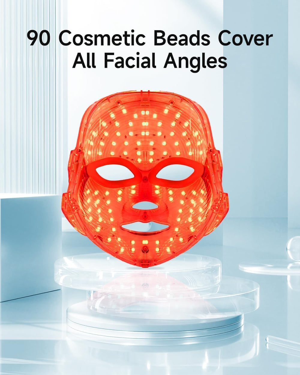 MIBIITTY Beauty LED Mask worn on the face for at-home light therapy sessions.