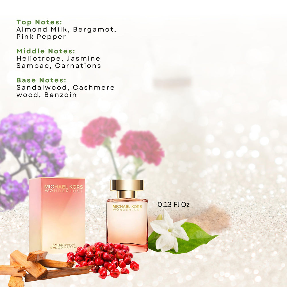 Michael Kors travel-size collection image highlights compact, purse-ready fragrance splashes