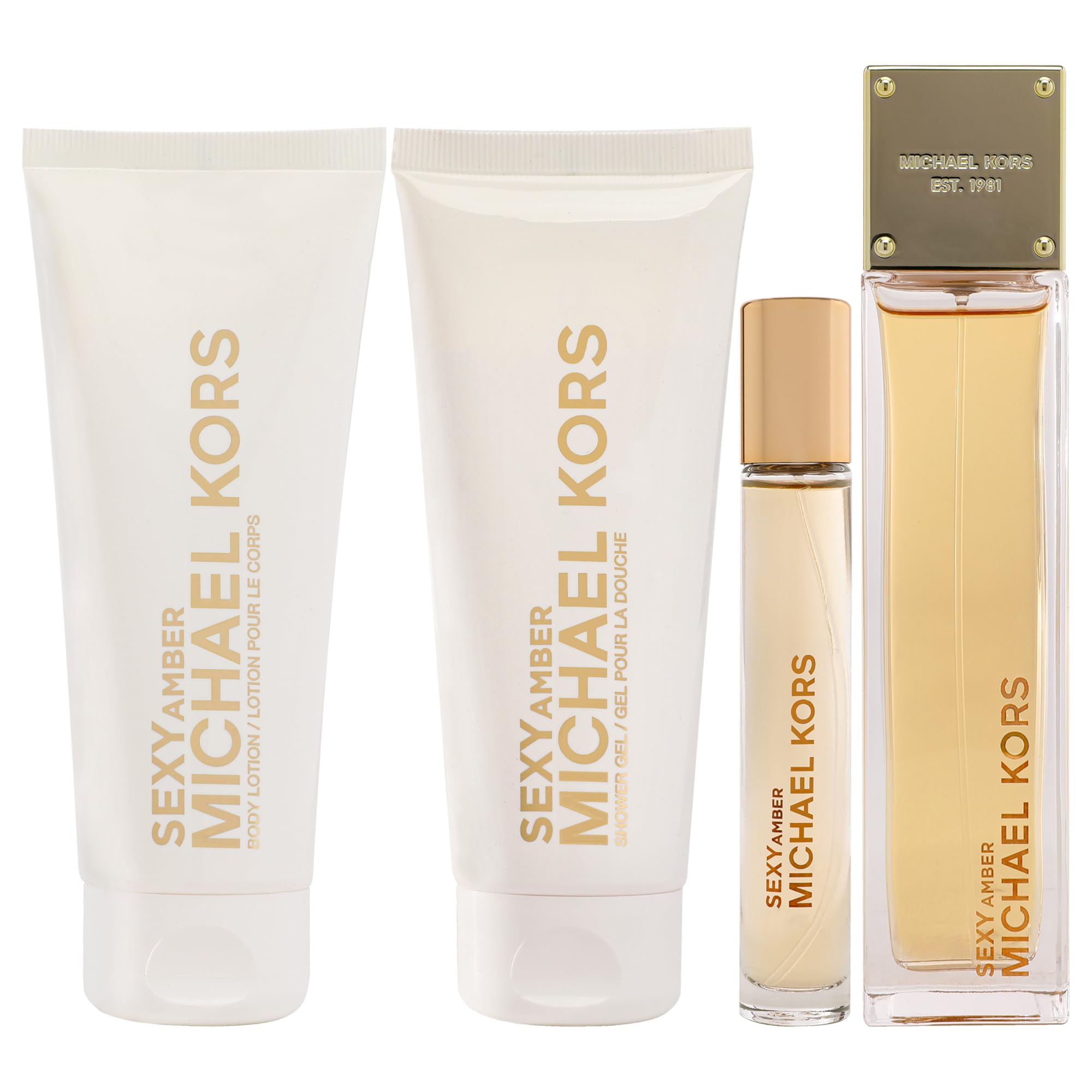Michael Kors Sexy Amber bottle closeup highlights amber glow and floral notes.