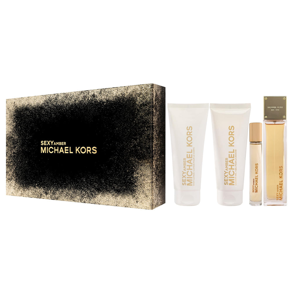 Michael Kors Sexy Amber full set on display for elegant fragrance layering.