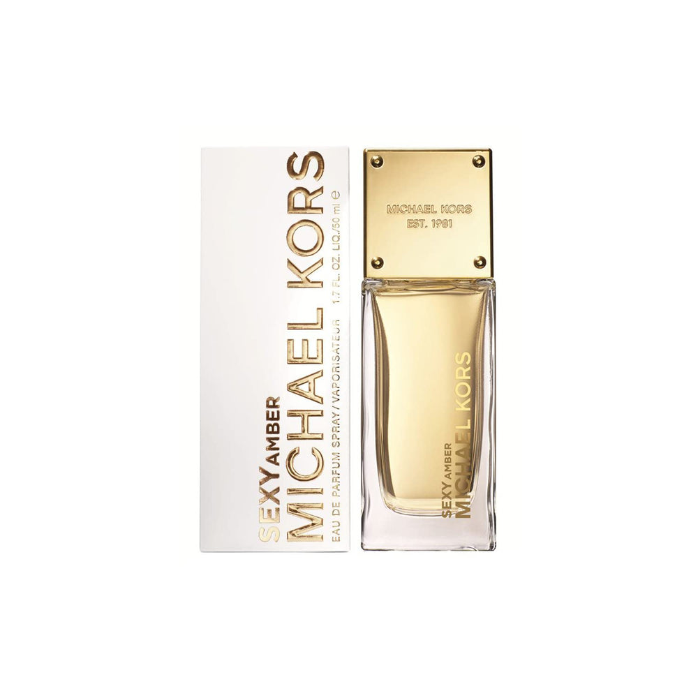 Michael Kors Sexy Amber packaging box highlighting gift-ready presentation.