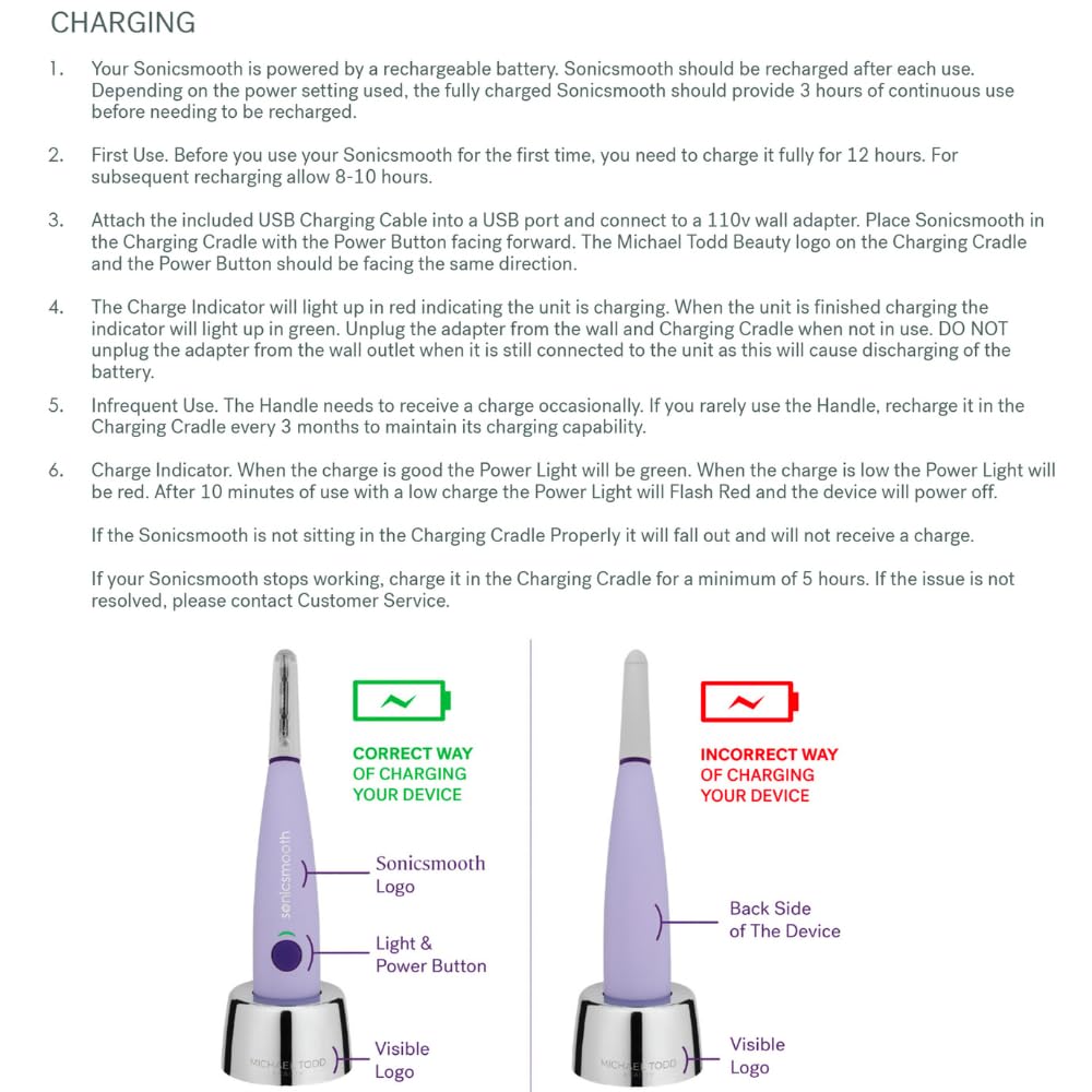 Michael Todd Sonicsmooth dermaplaning action removing dead skin and peach fuzz for glow