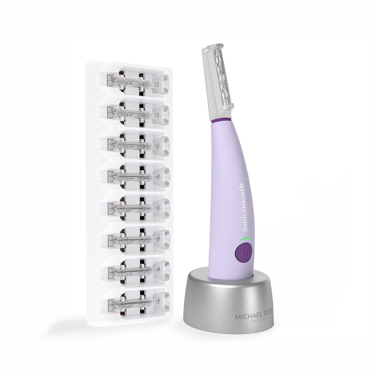 Michael Todd Sonicsmooth dermaplaning razor closeup for peach fuzz removal and smoother skin