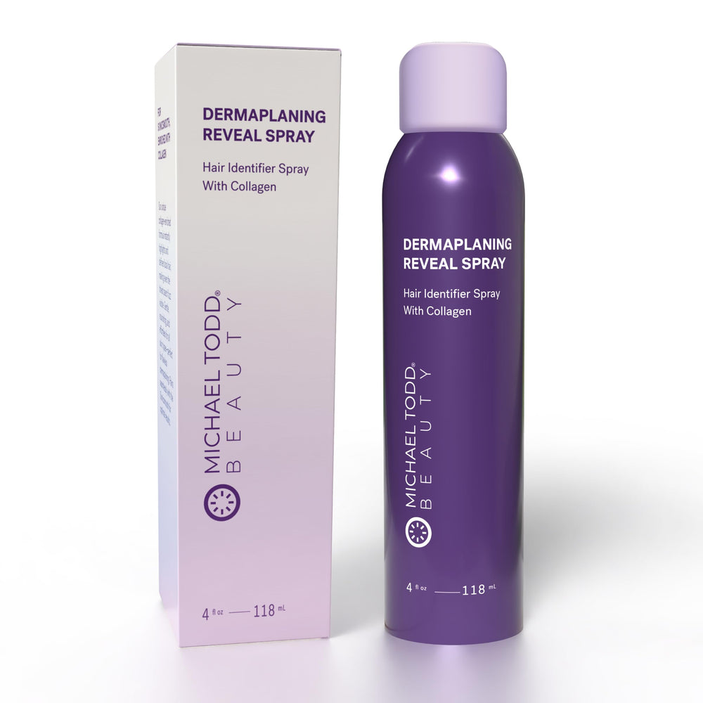 Michael Todd Sonicsmooth Hair Identifier Spray bottle highlights peach fuzz for prep.