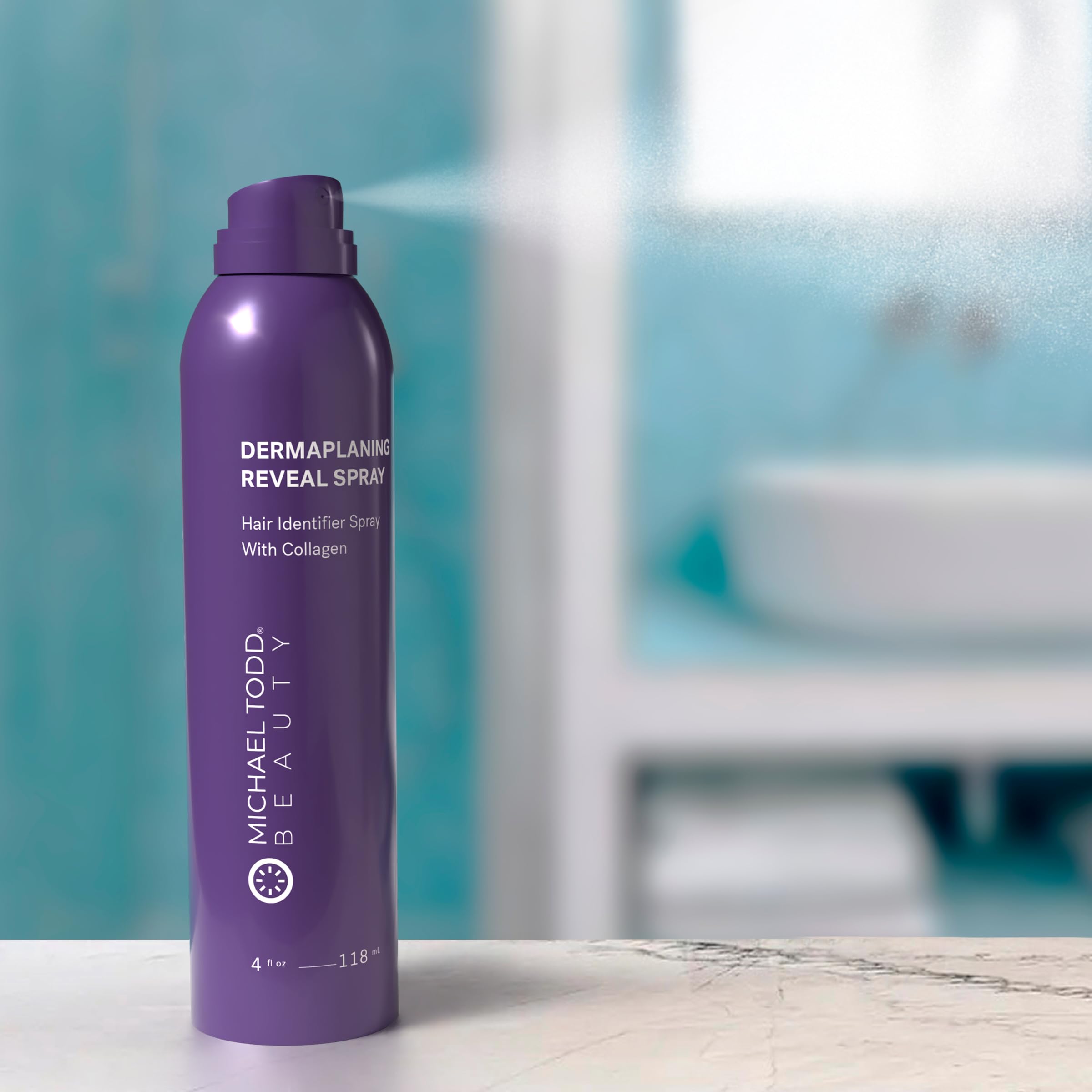 Michael Todd Sonicsmooth Radiance Reveal Mist being spritzed to prep dermaplaning.