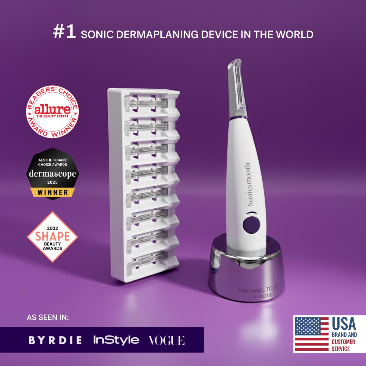 Michael Todd Sonicsmooth three speeds close-up for personalized exfoliation