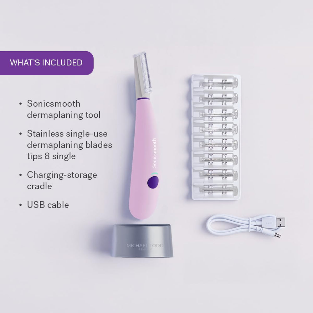 Michael Todd Sonicsmooth travel-friendly design in compact case for on-the-go skincare.
