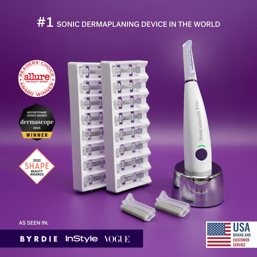 Michael Todd Sonicsmooth Pro+ blades close-up for precise, painless exfoliation