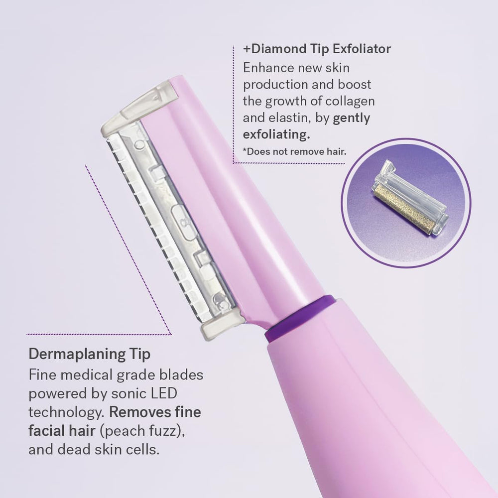 Michael Todd Sonicsmooth Pro+ displays 2 microsmooth tips and 16 blades for refined exfoliation.