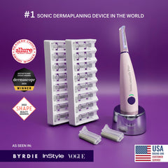 Michael Todd Sonicsmooth Pro+ close-up of LED-lit blade area for precision peach fuzz removal.