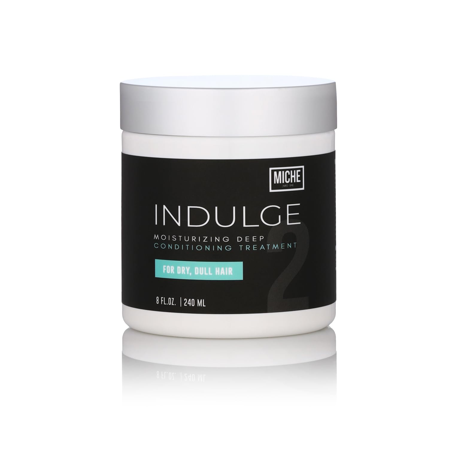 Miche Beauty Indulge Conditioner 8oz bottle delivers deep hydration for curly hair.