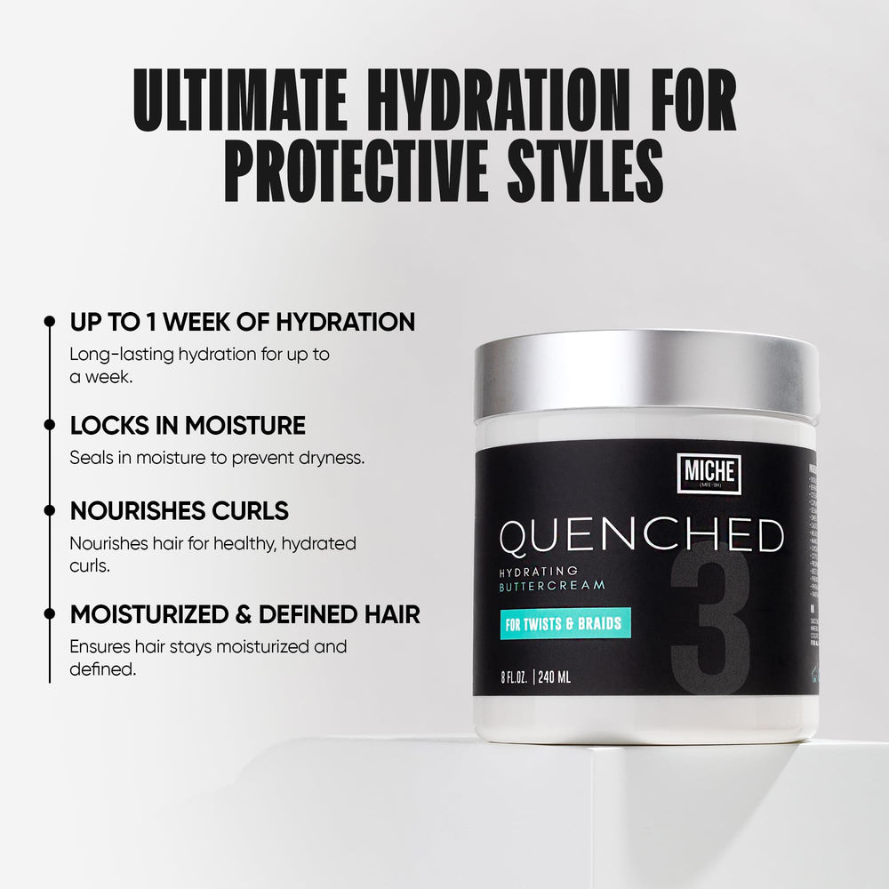 Miche Beauty Quenched Buttercream braid-out definition showcases lasting hold and texture