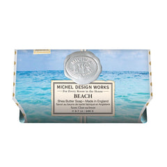 Michel Design Works Beach soap bar closeup showing rich lather for luxurious cleansing