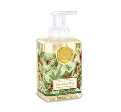Michel Design Works FOA293 Christmas Pine foaming soap bottle offers luxurious lather for refreshed hands