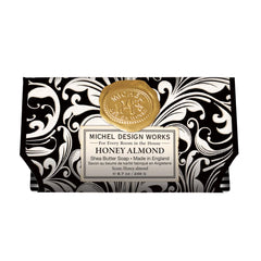 Michel Design Works honey almond soap bar with triple-milled pattern delivering lasting lather