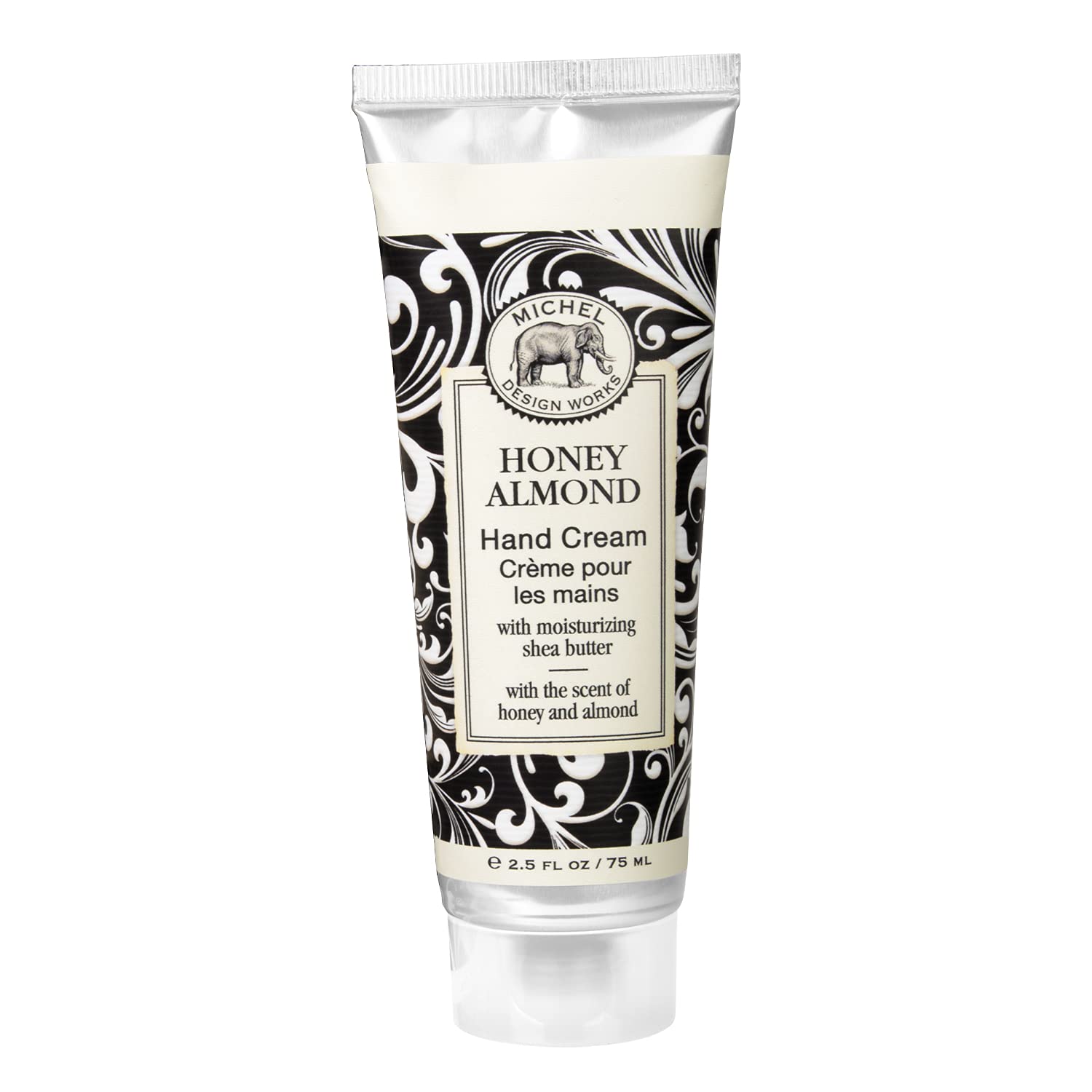 Michel Design Works Honey Almond hand cream closeup emphasizes rich texture