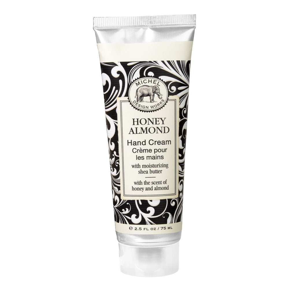 Michel Design Works Honey Almond hand cream closeup emphasizes rich texture