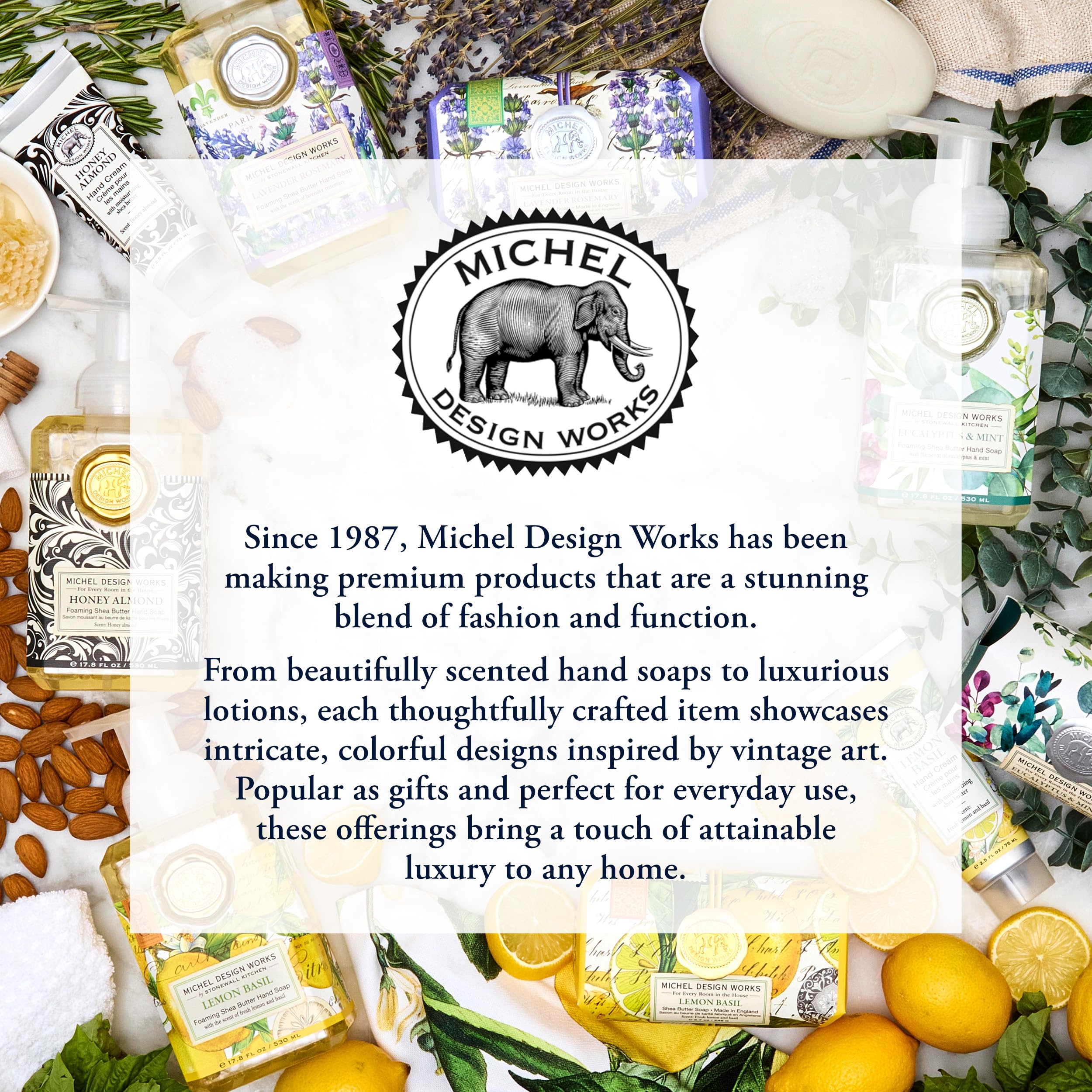 Michel Design Works Lemon Basil gift-ready packaging suitable for hostess gifts