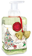 Michel Design Works Season's Greetings foaming hand soap bottle—festive scent for daily hand cleansing.