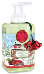 Michel Design Works Deck the Halls foaming hand soap with pump for luxurious hand cleansing.