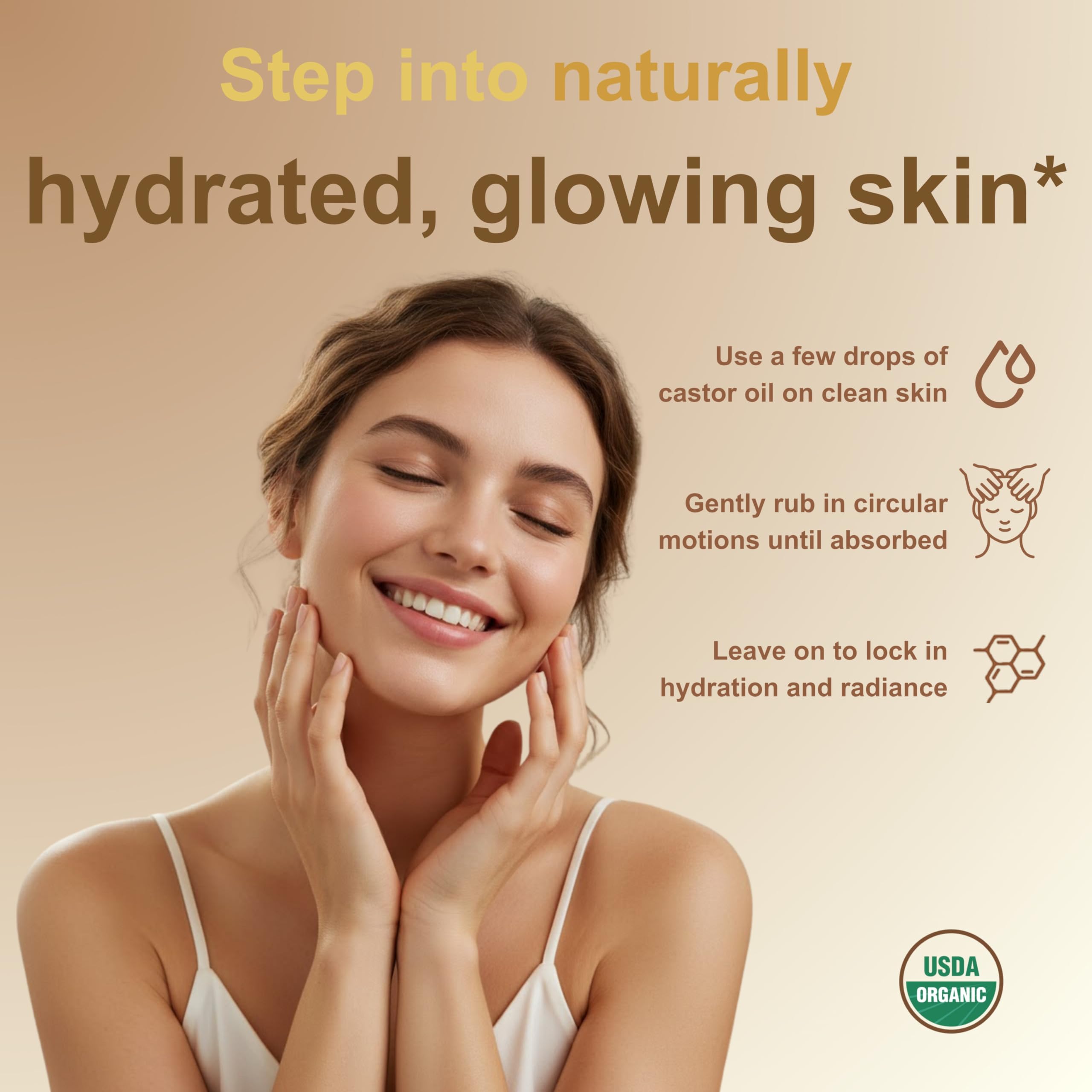 Micro Ingredients castor oil for hair application highlighting scalp and hair care use