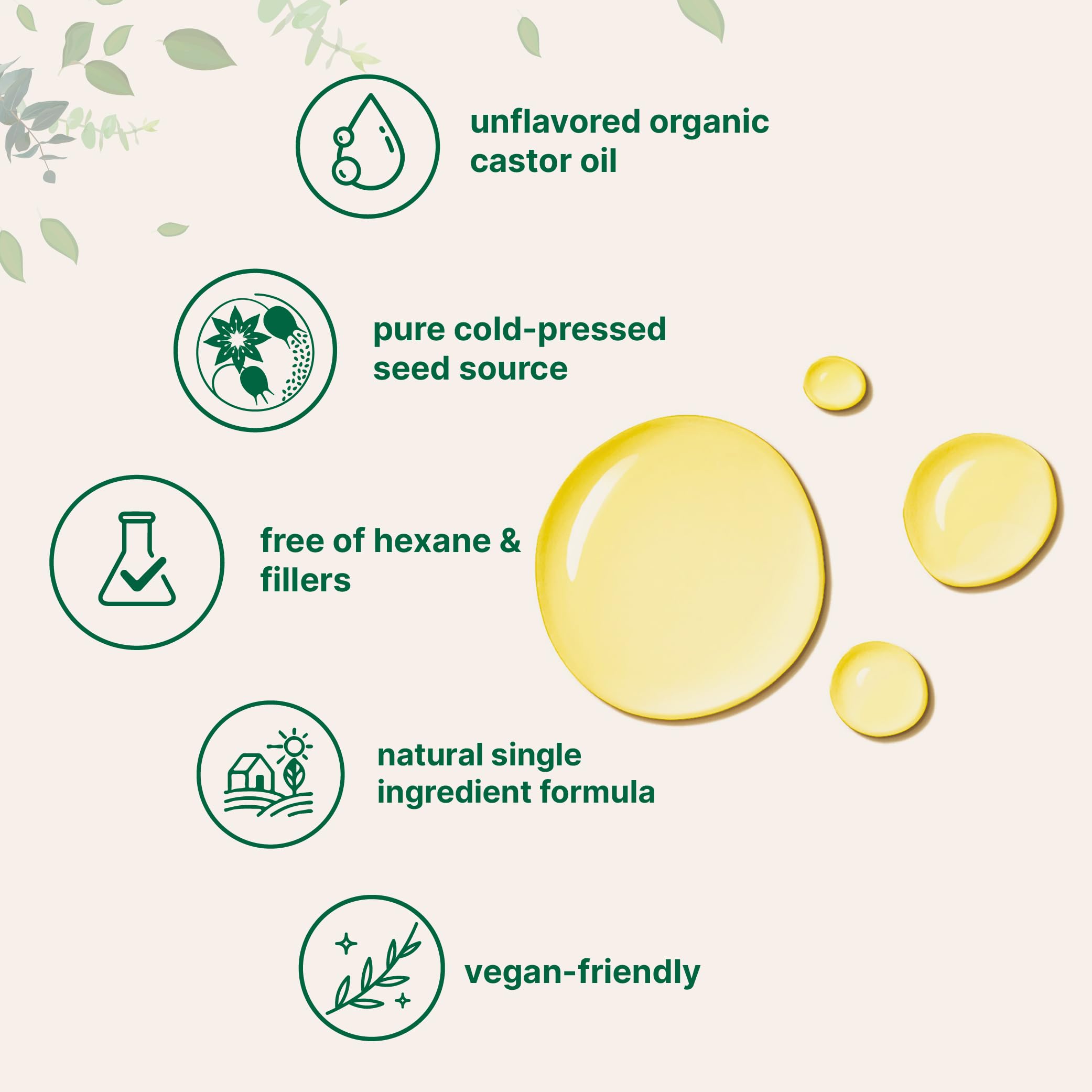 Micro Ingredients castor oil label closeup showing hexane-free, pure formula for external use