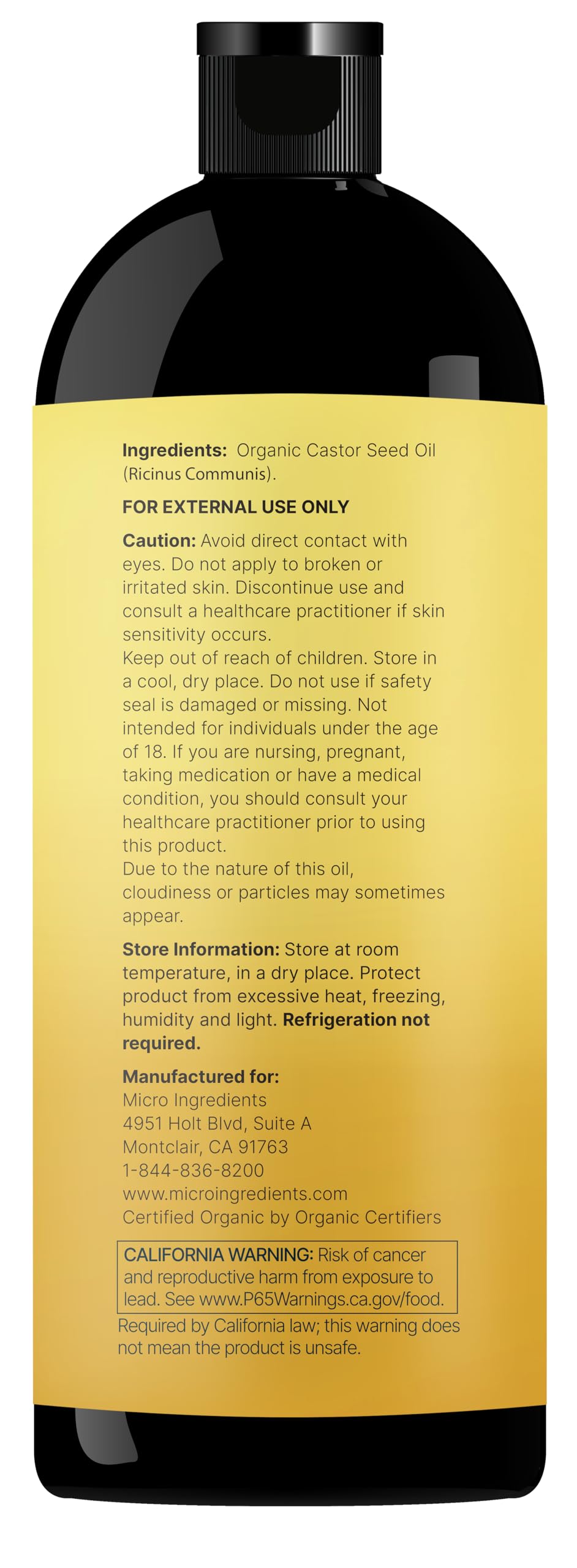 Micro Ingredients castor oil skin care application for natural moisturization