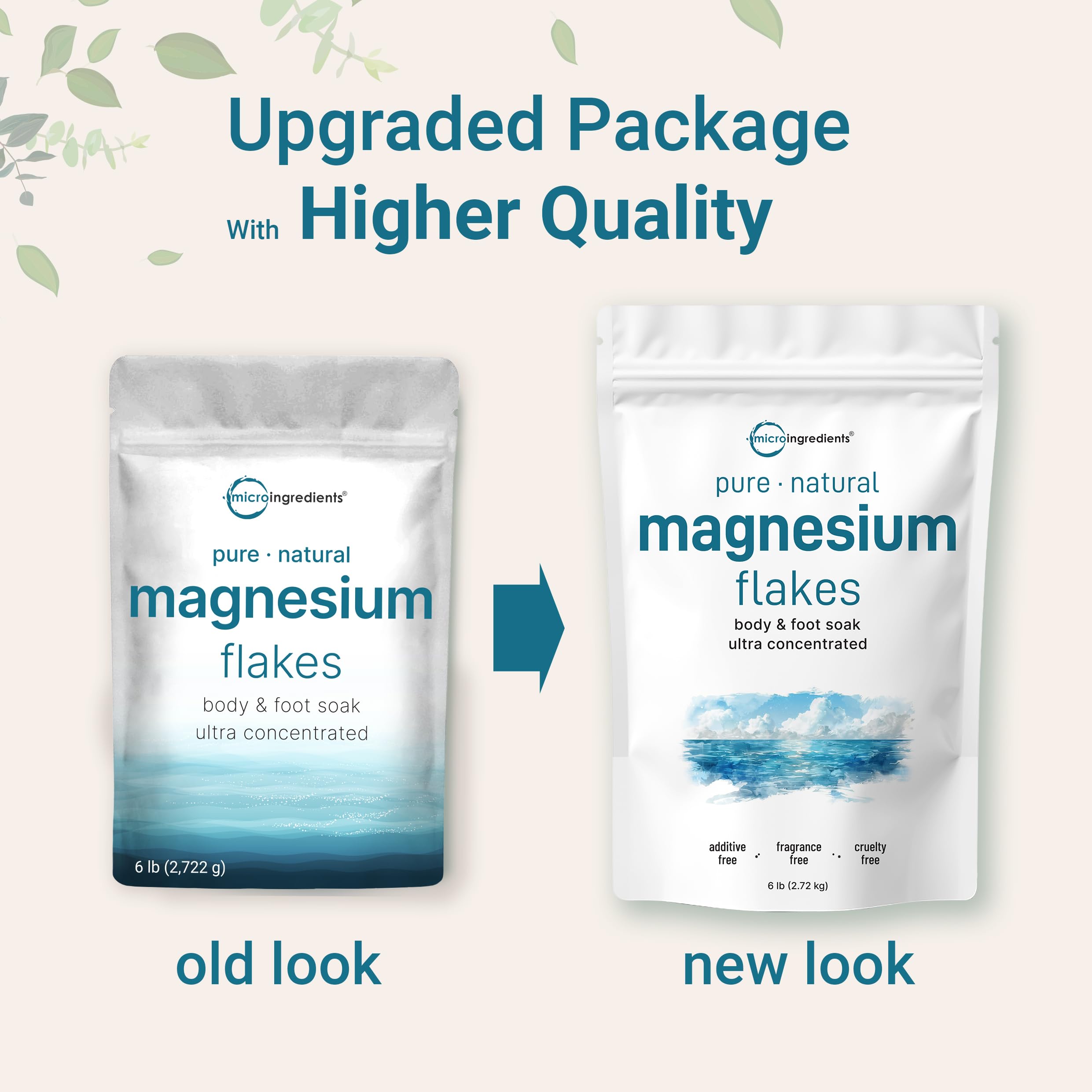 Micro Ingredients magnesium flakes dissolving in warm bath water for soothing skin.
