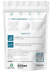 Micro Ingredients magnesium flakes in a resealable pouch ready for relaxing soaks.