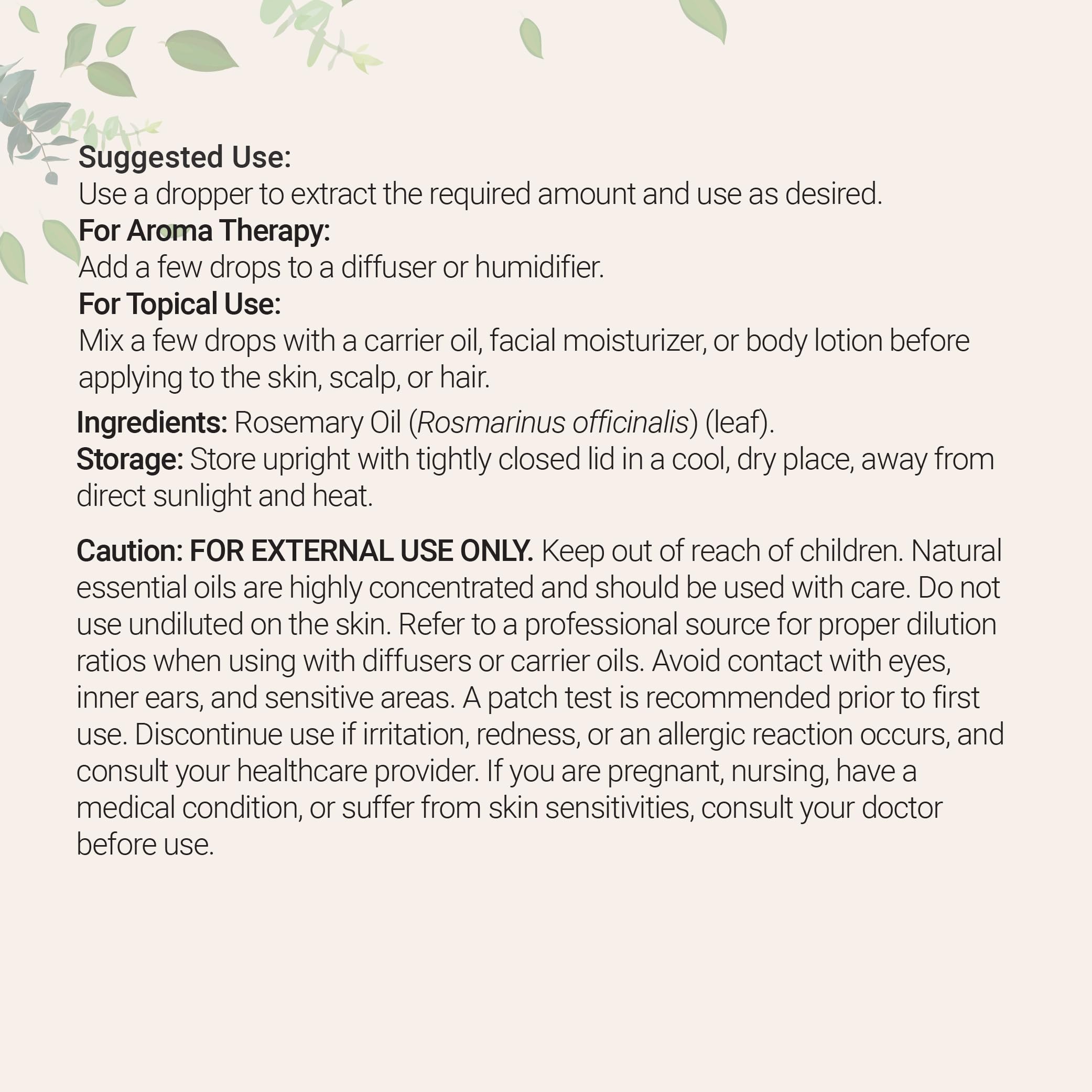 Micro Ingredients rosemary aromatherapy diffuser with woody aroma.