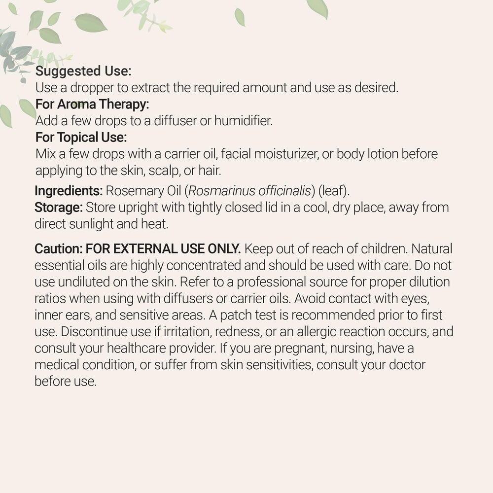 Micro Ingredients rosemary aromatherapy diffuser with woody aroma.