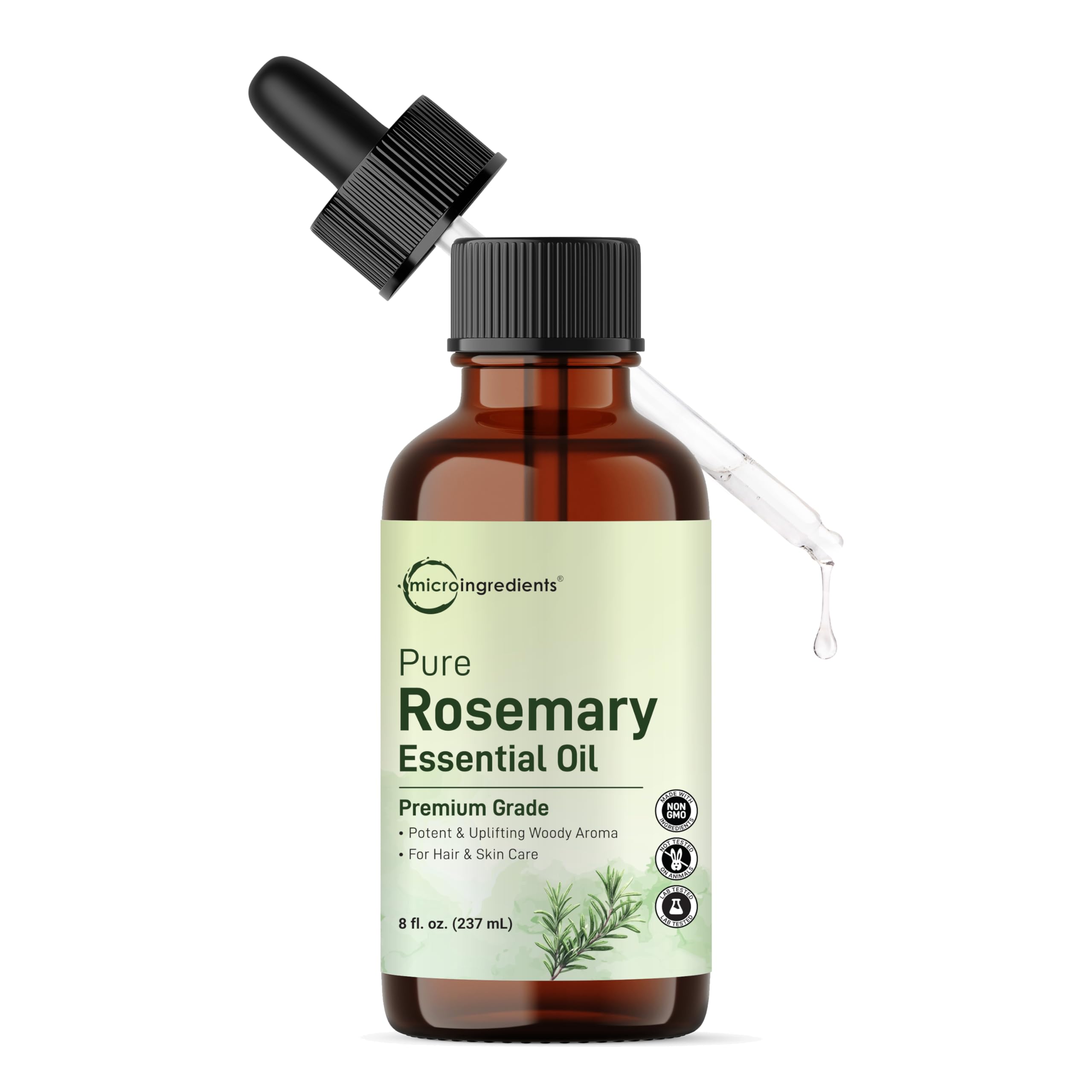 Micro Ingredients rosemary dropper bottle enabling precise dilution.
