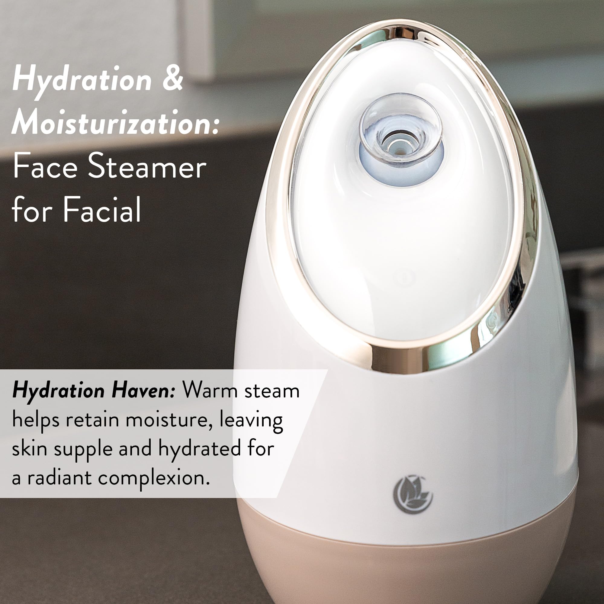 Microderm GLO Facial Steamer SPA+ water reservoir view hints at easy daily hydration.
