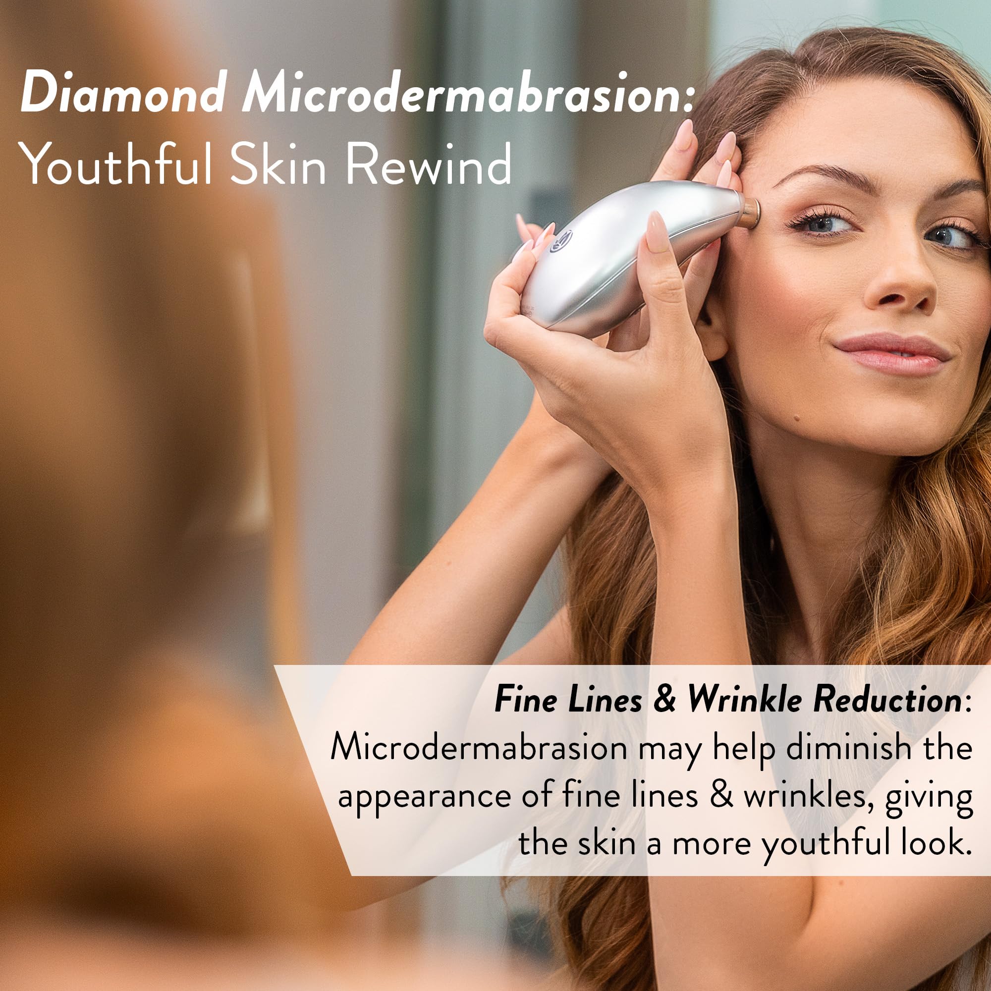 Microderm GLO treatment process image showing easy-to-follow steps for salon-quality results at home.