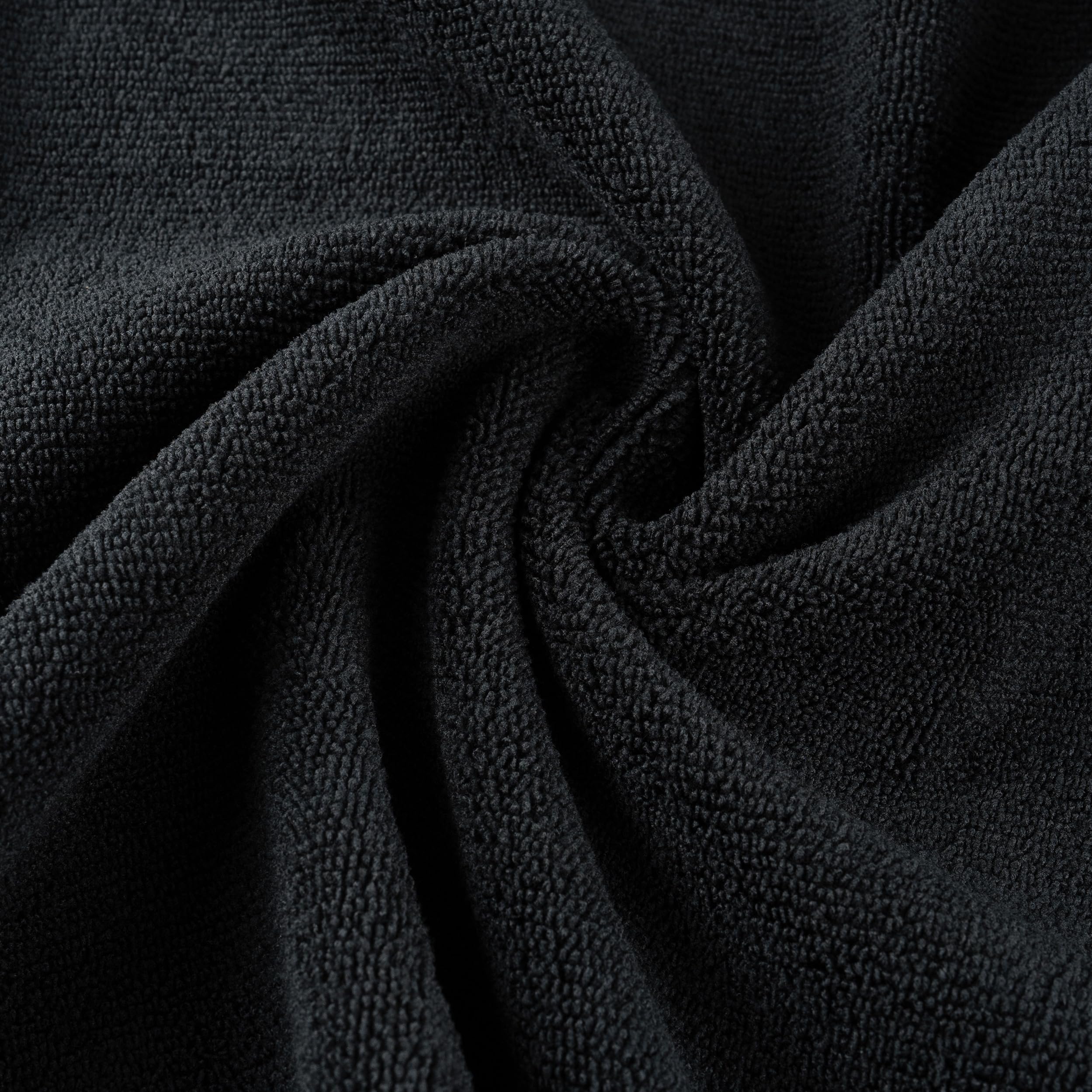 MICROFI microfiber hair-drying salon towel closeup-absorbent highlights moisture-wicking performance.