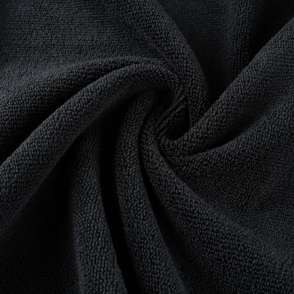 MICROFI microfiber hair-drying salon towel closeup-absorbent highlights moisture-wicking performance.