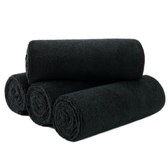 MICROFI microfiber hair-drying salon towel folded shows ultra-absorbent fibers for fast drying.