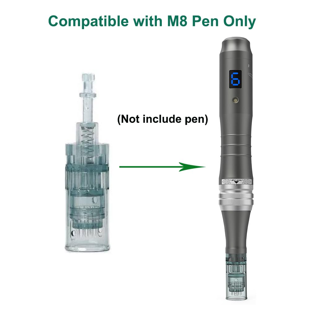 Microneedling pen cartridges M8 36pin detail shows precision needles.