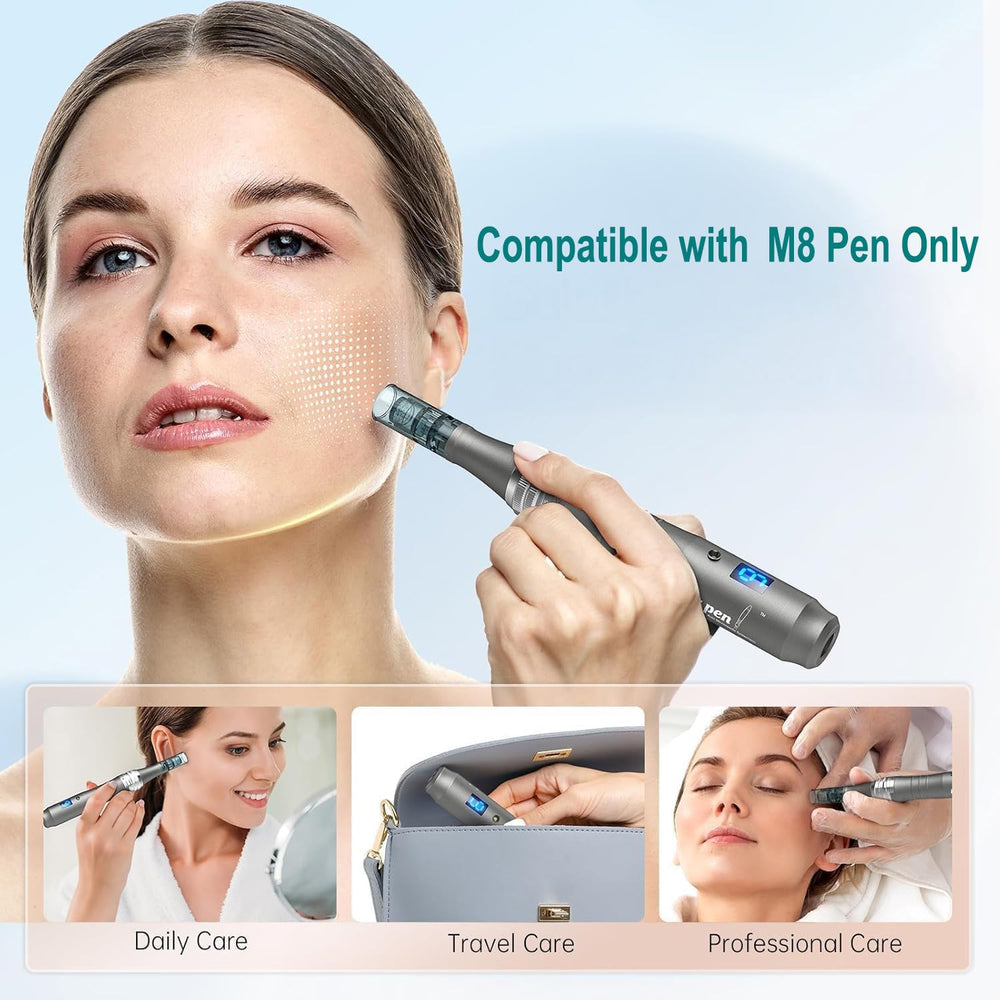 Microneedling pen cartridges M8 at-home use scenario.