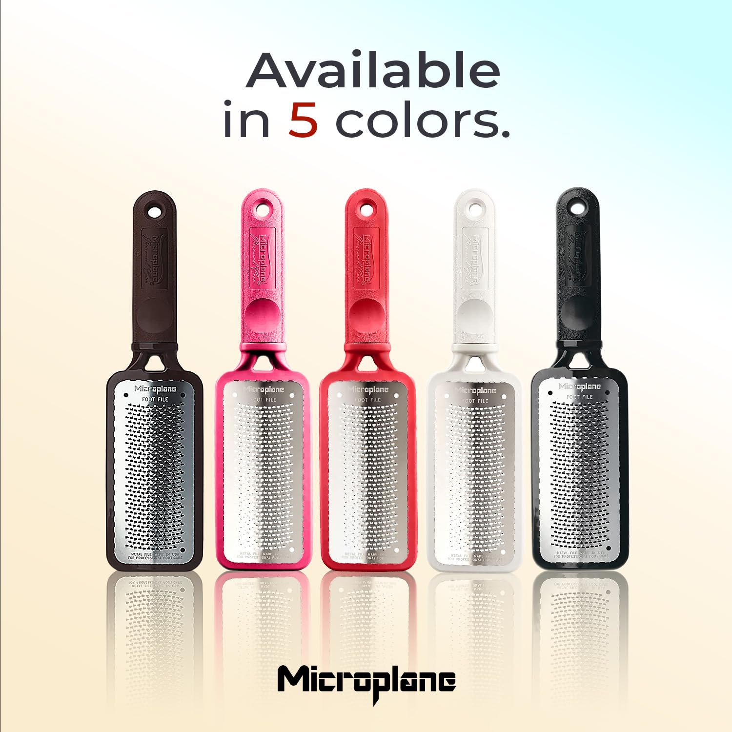 Microplane Colossal Foot File suitable for professional pedicure settings.