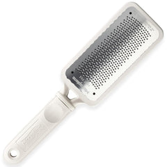 Microplane Colossal Foot File close-up on large rasp surface for effective dead-skin removal.
