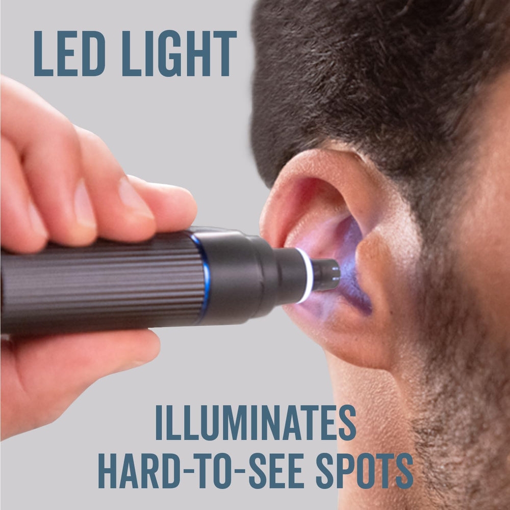 Microtouch Titanium Edge includes battery, two heads, brush, cap, and storage bag