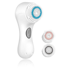 Microtree electric facial cleansing brush in hand for gentle daily cleansing