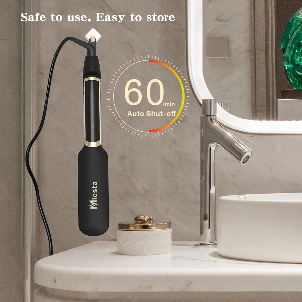 MICSTA Flat Iron safety lock for compact, secure storage afterward.